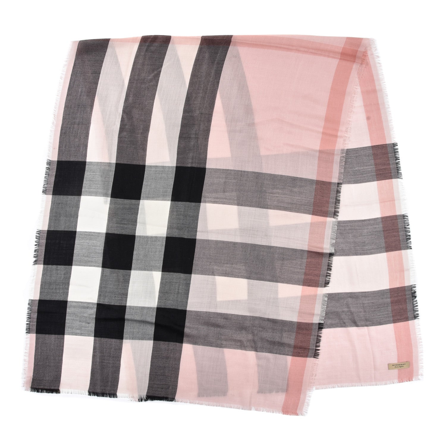 Burberry Cashmere Giant Check Scarf Ash Rose 2 of 6
