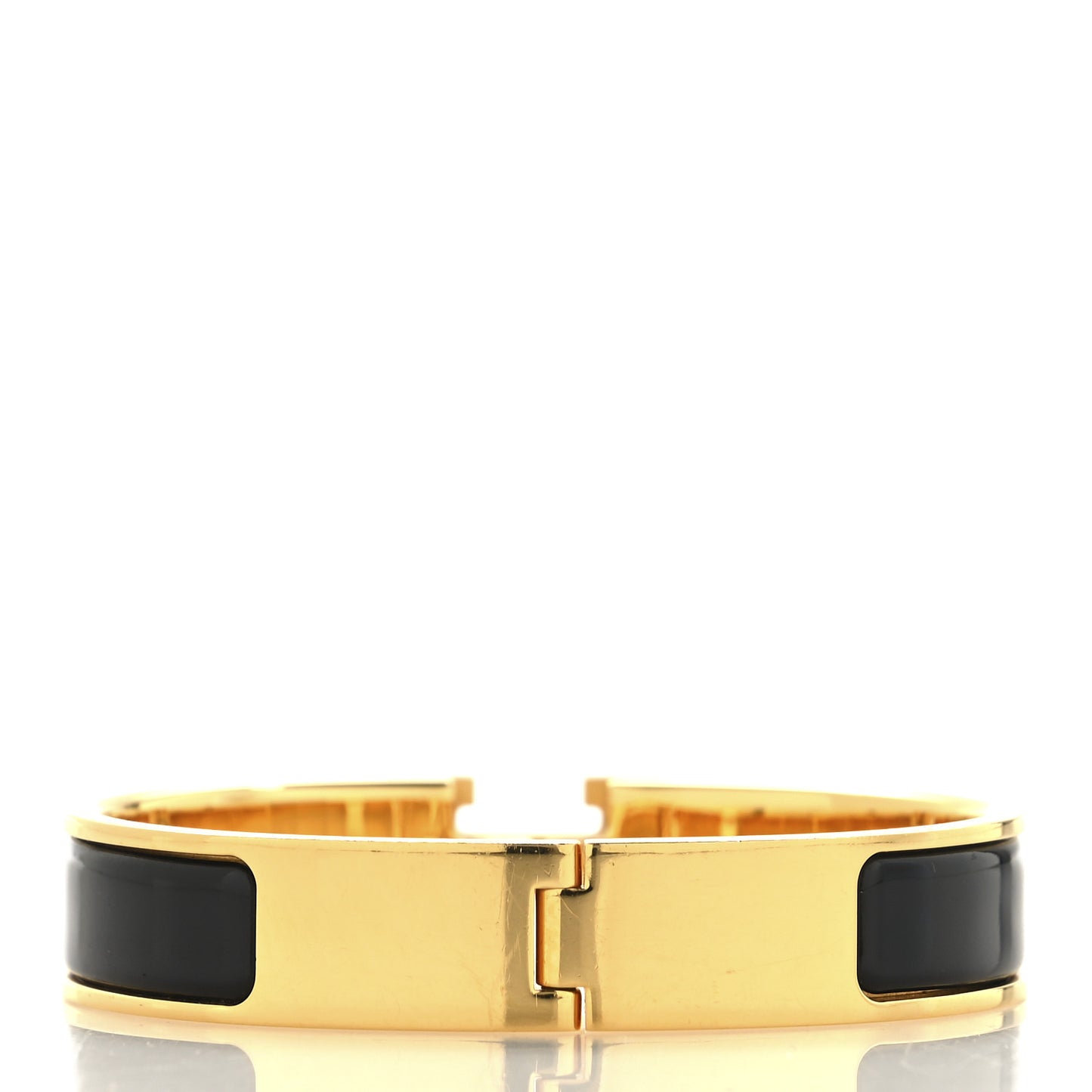 Enamel Narrow Clic Clac H Bracelet PM Black
