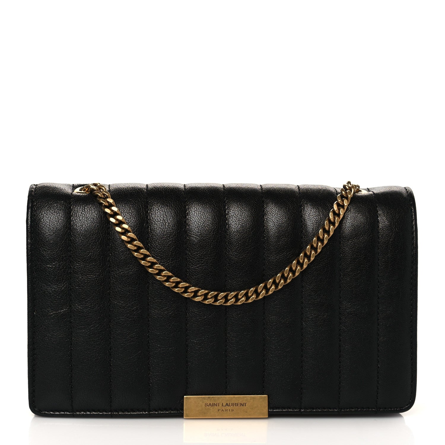 Saint Laurent Lambskin Matelasse Amalia Chain Shoulder Bag Black 1 of 9