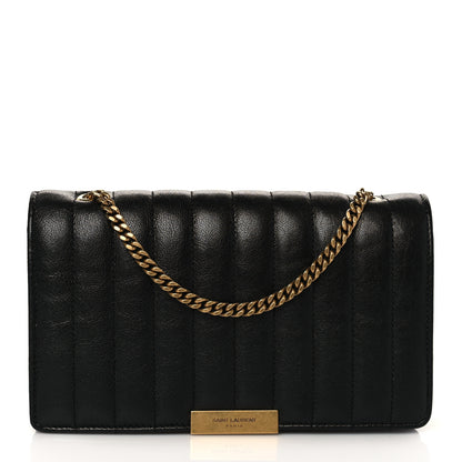 Saint Laurent Lambskin Matelasse Amalia Chain Shoulder Bag Black 1 of 9