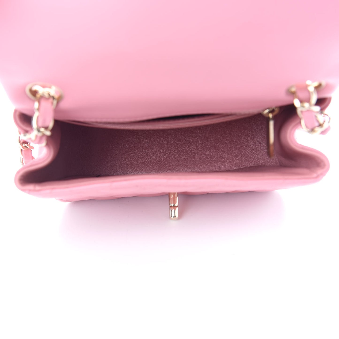 Lambskin Quilted Mini Square Flap Pink