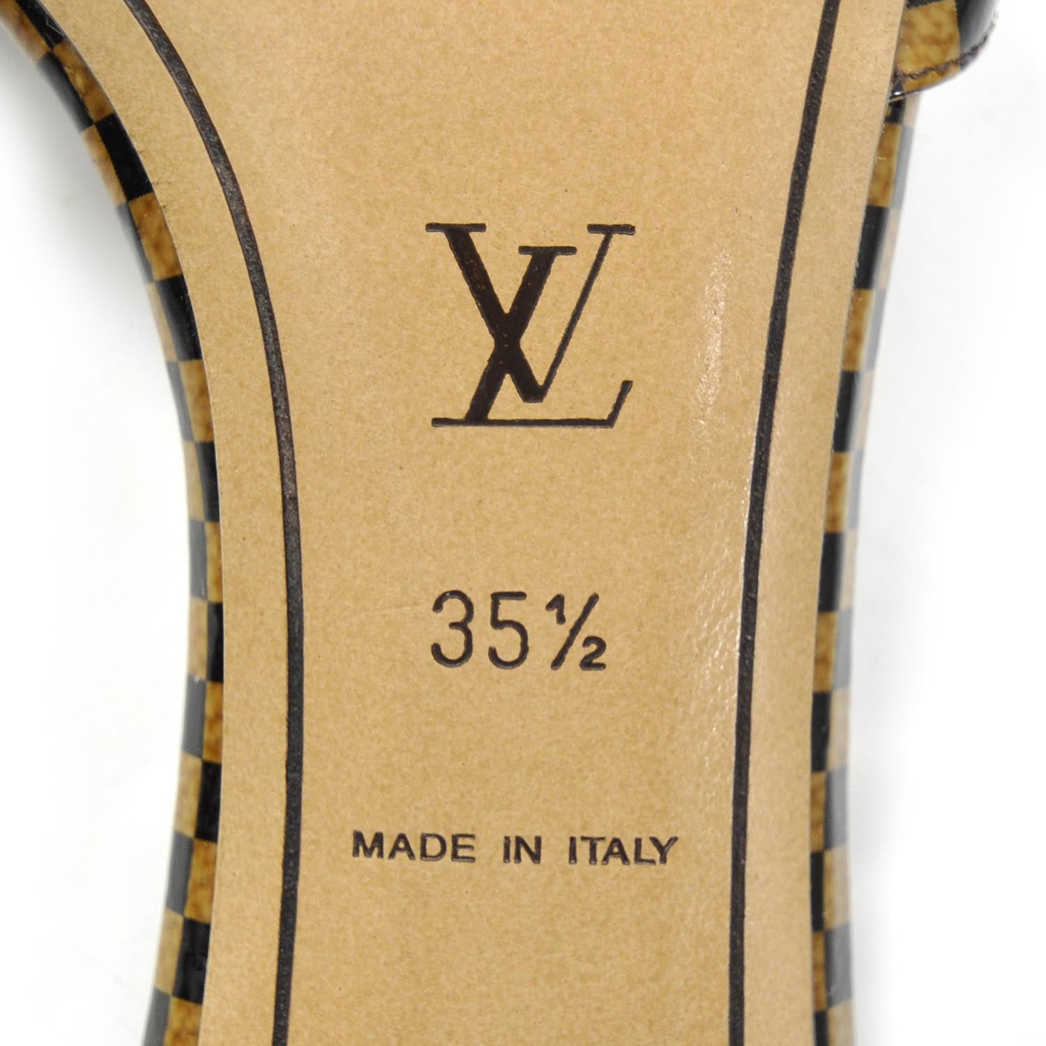 Louis Vuitton Patent Damier Slides 35.5 5 of 8