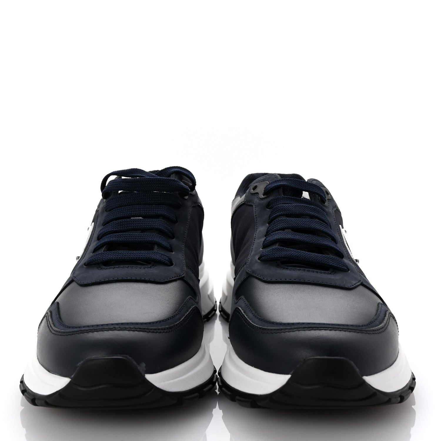 Prada Rois Nylon Triangle Logo Mens Low Top Sneakers 8.5 Bluette 3 of 10