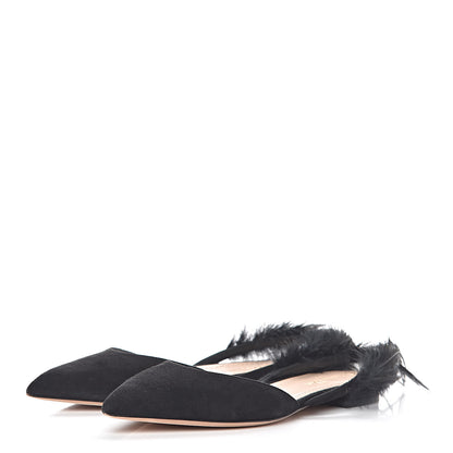 Christian Dior Suede Feather Dior Ethnie Flats 38.5 Black 3 of 11