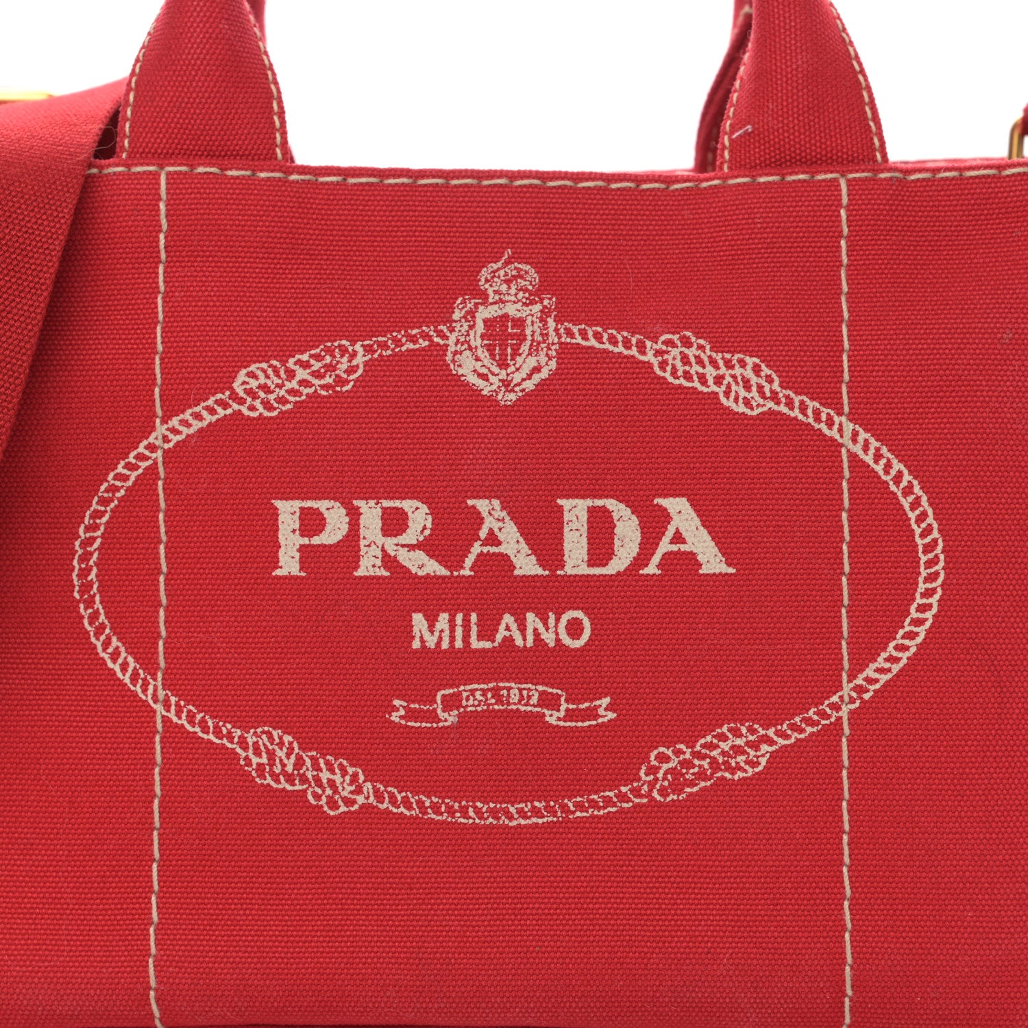 Prada Canapa Small Logo Tote Rosso 9 of 14