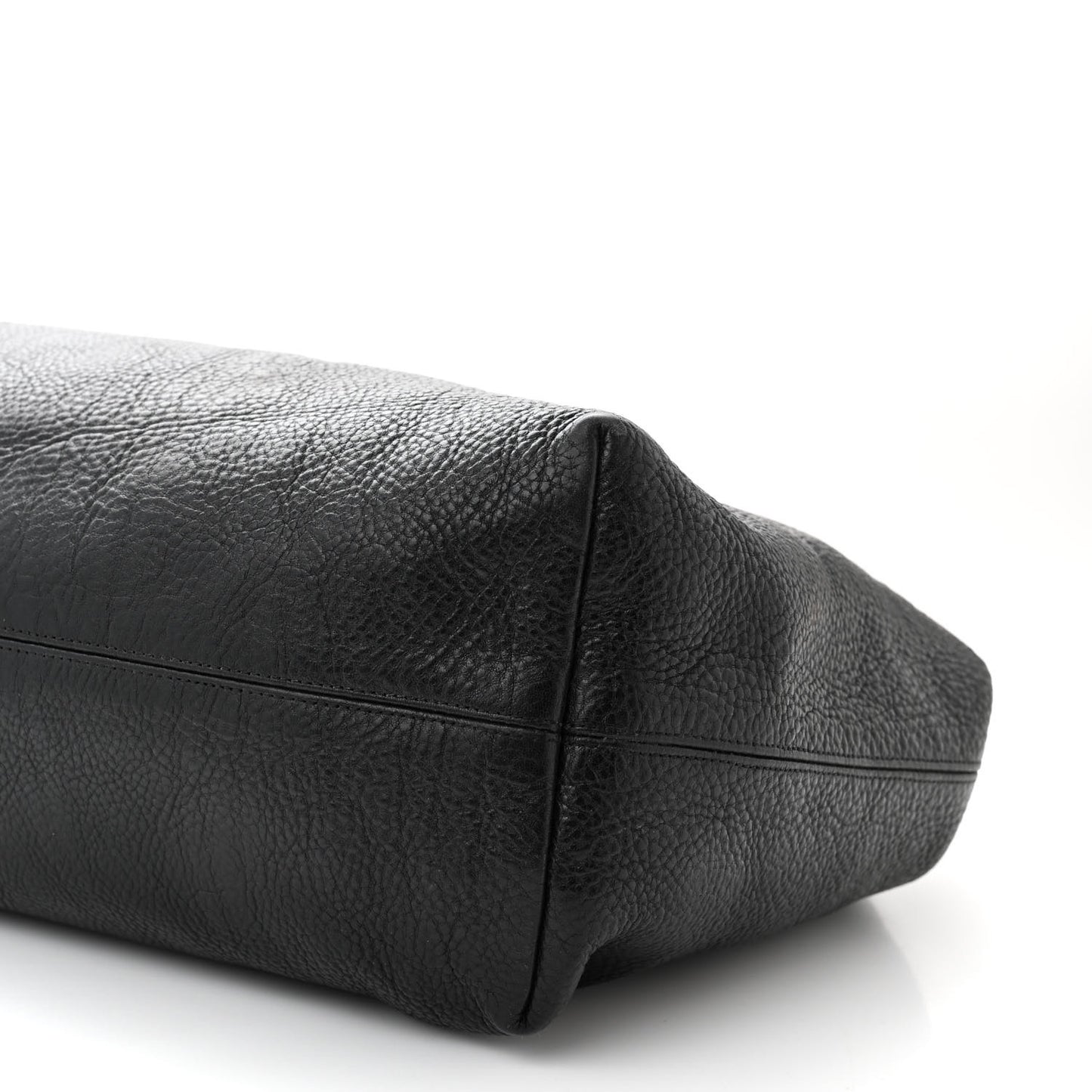Grained Calfskin Fleur De Lis Tote Black