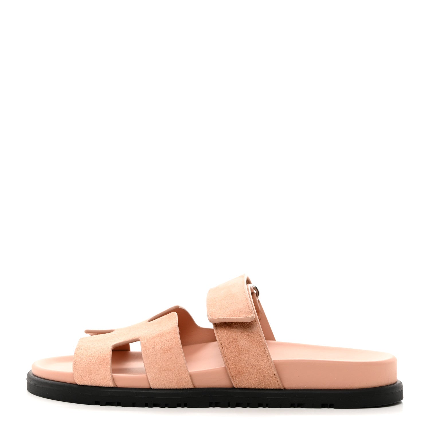 Hermes Suede Goatskin Womens Chypre Sandals 38 Nude 1 of 9