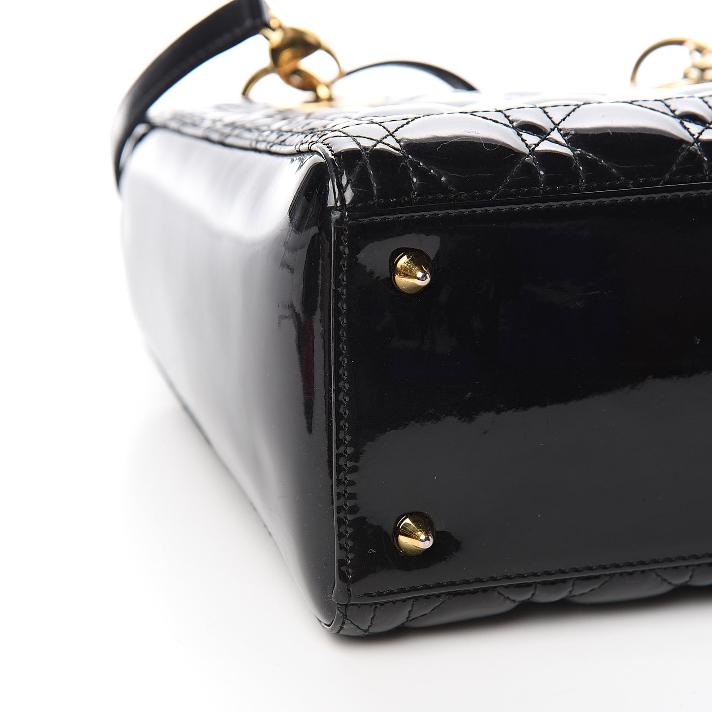 Patent Cannage Medium Lady Dior Black