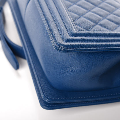 Chanel Caviar Quilted Medium Boy Flap Blue 12 of 13