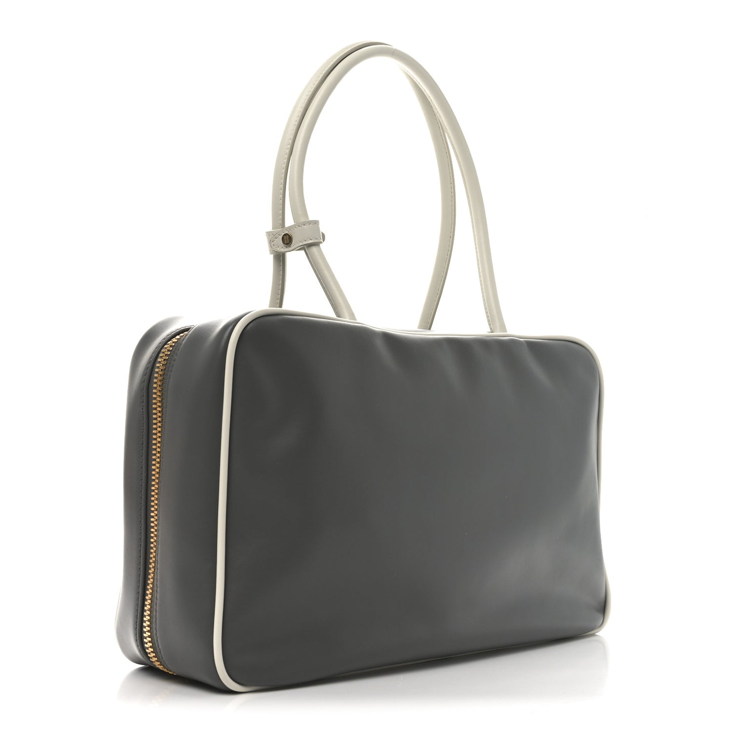 Soft Calf Softy Large Beau Top Handle Bag Marmo White