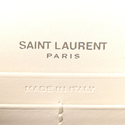 Saint Laurent Calfskin Crocodile Embossed Monogram Sunset Chain Wallet Blanc Vintage 6 of 9