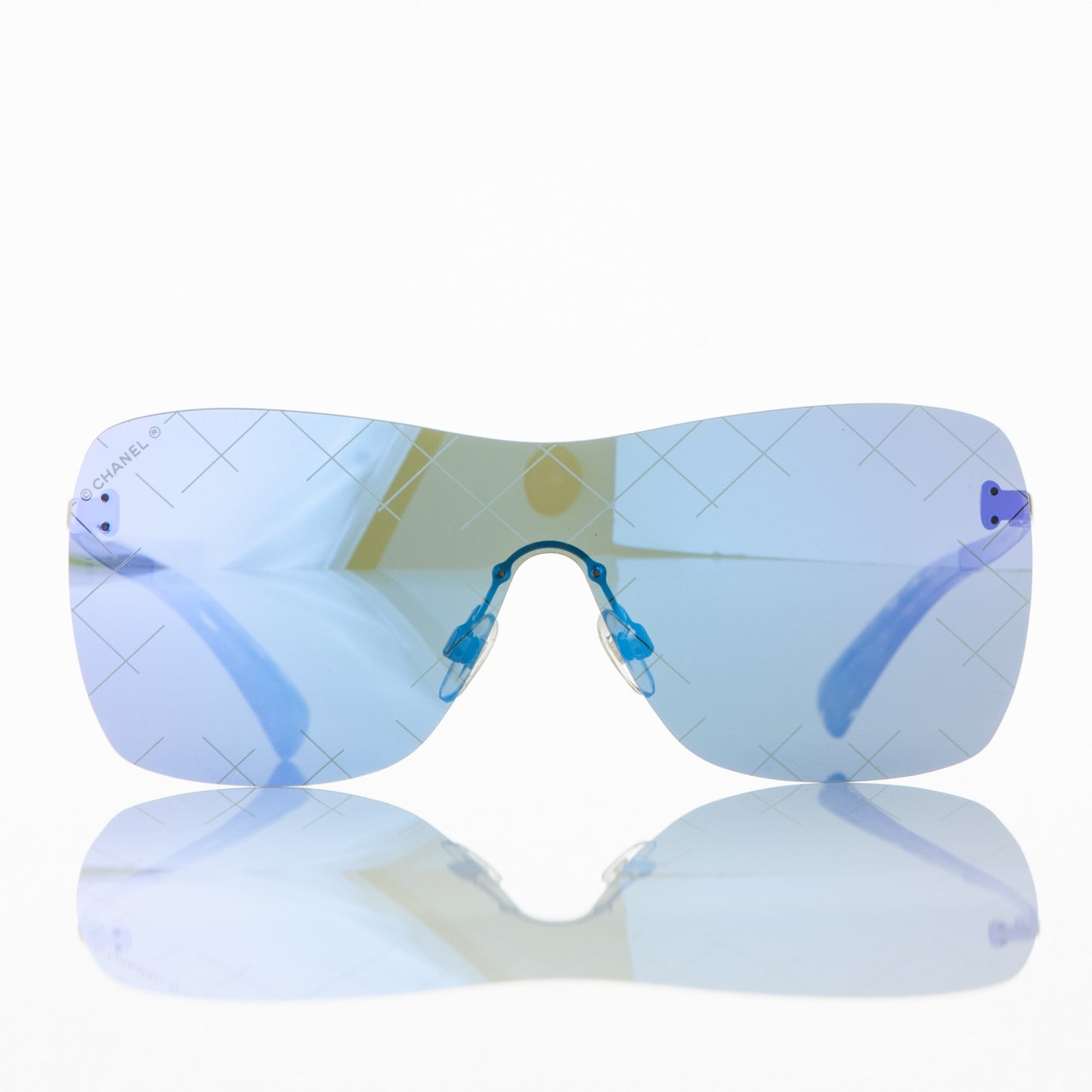Metal Shield Runway Sunglasses 4215 Silver Purple