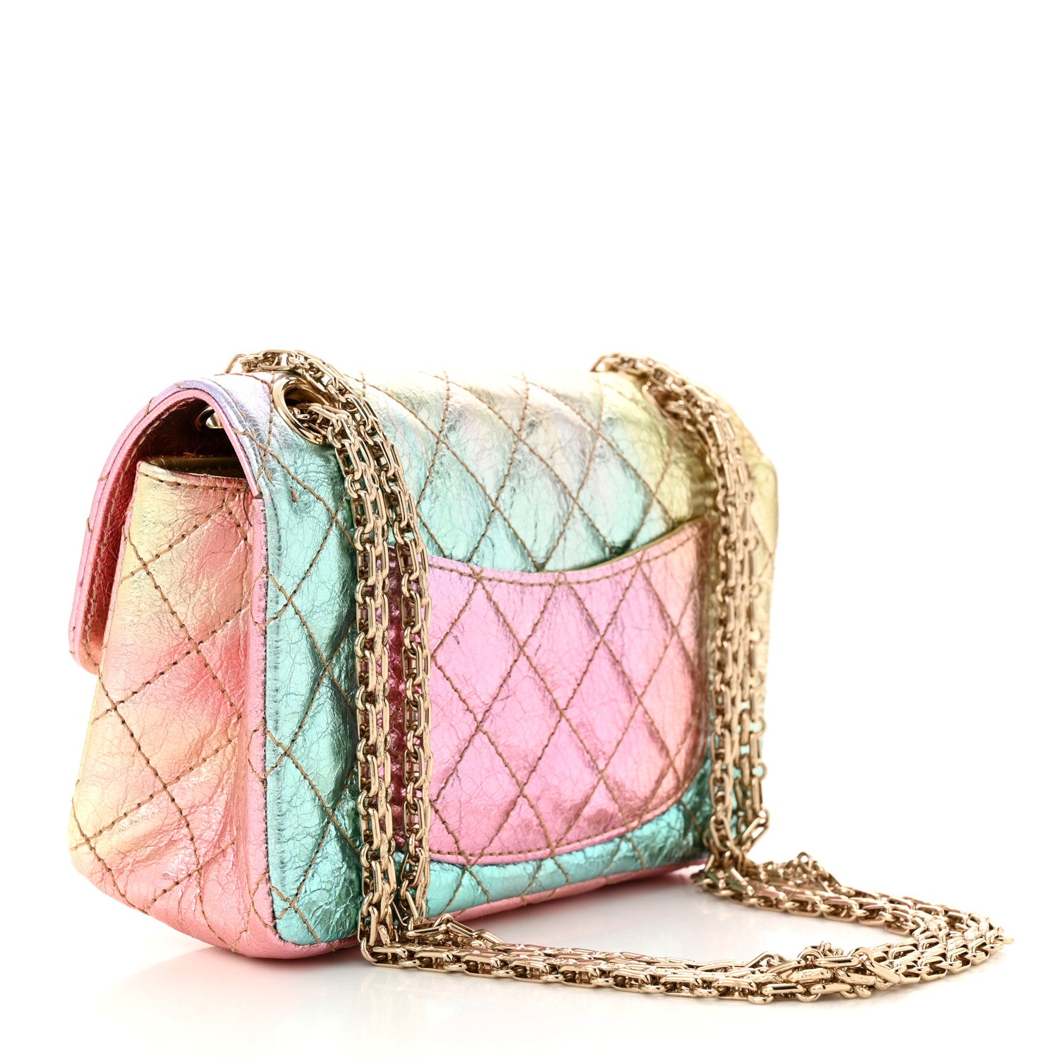 Chanel Metallic Goatskin Quilted Mini 2.55 Reissue Flap Multicolor 3 of 10