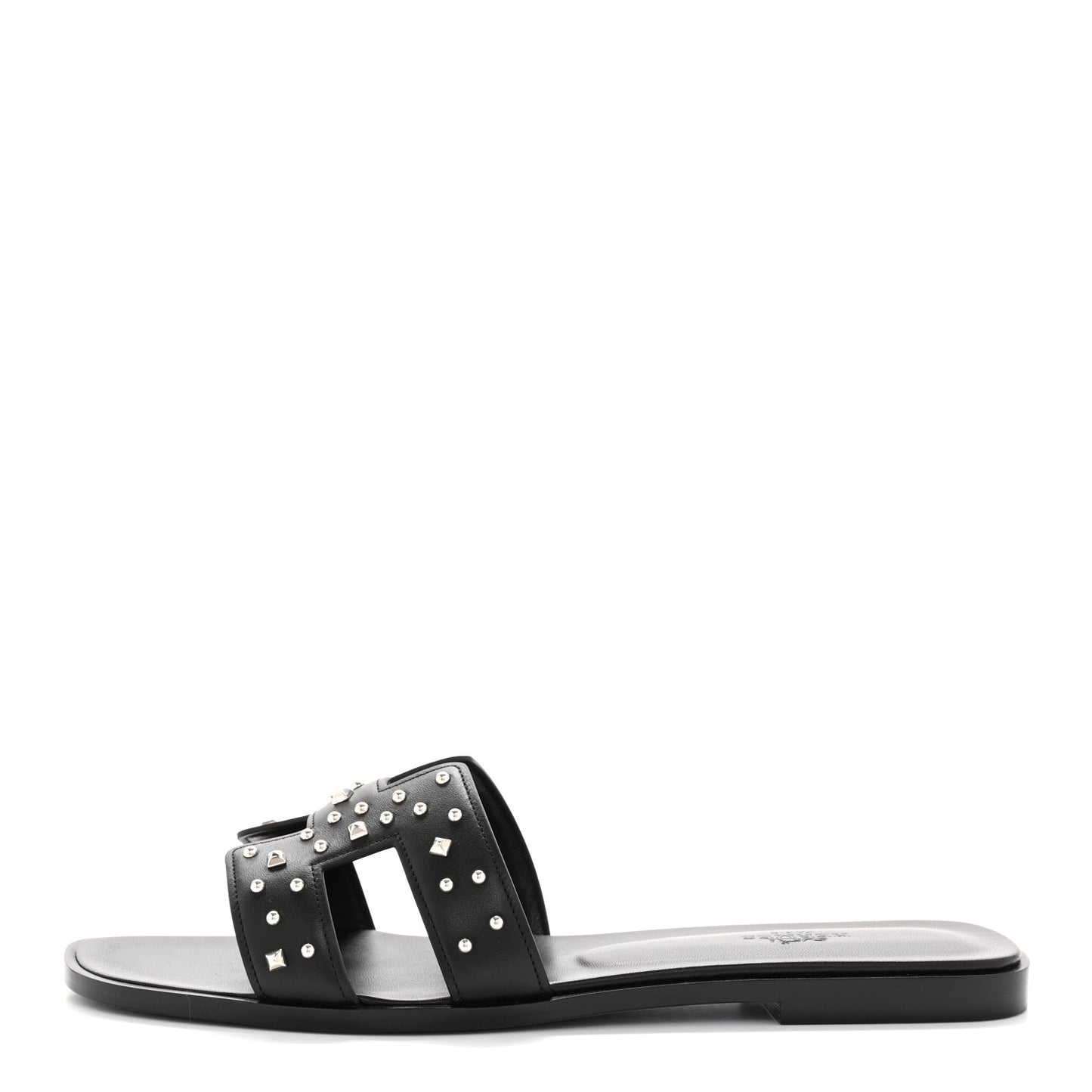 Calfskin Studded Oran Sandals 40 Black