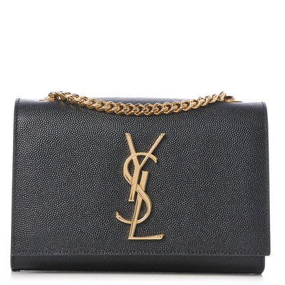 Saint Laurent Grain De Poudre Small Monogram Kate Satchel Black 1 of 6