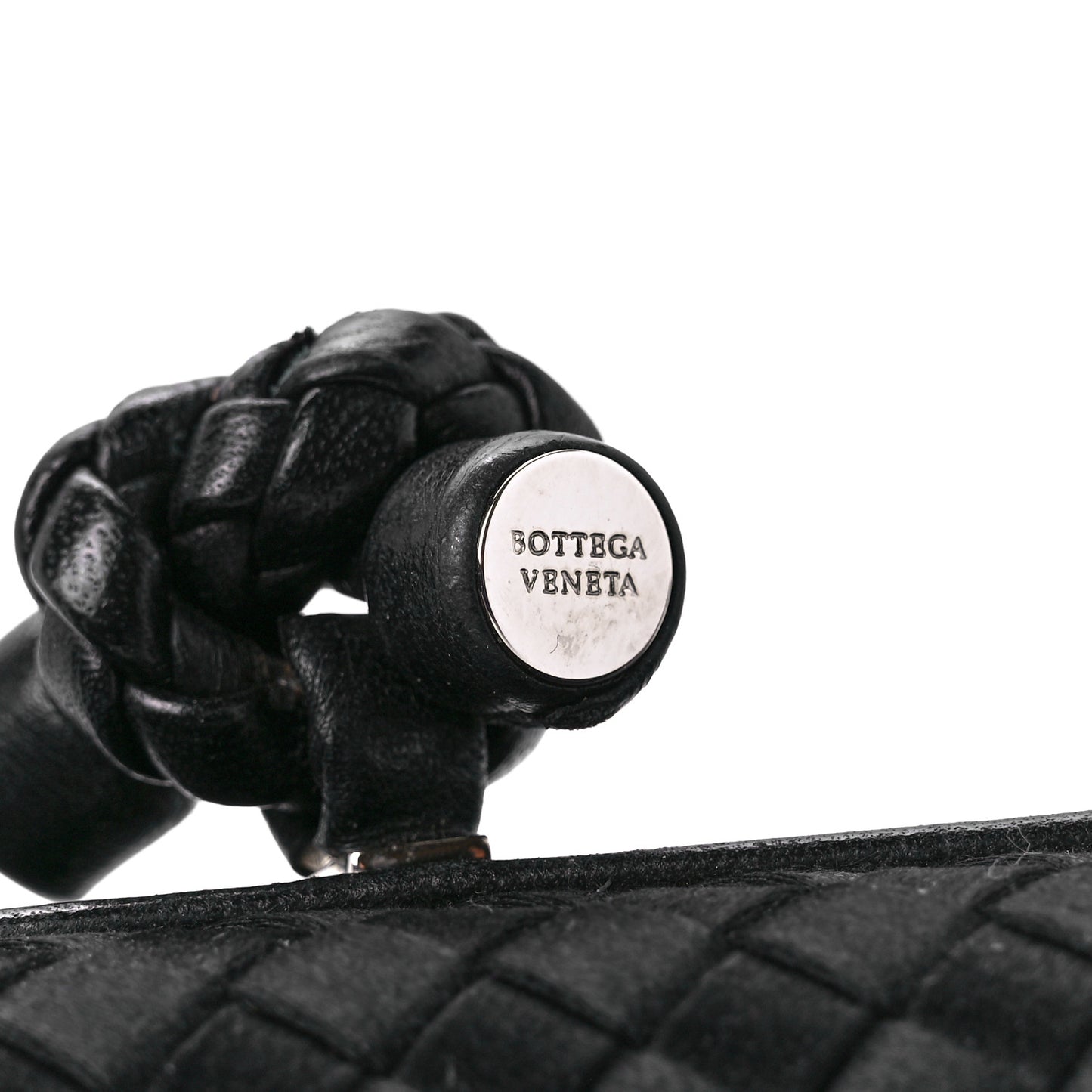 Satin Intreccio Impero Knot Clutch Black