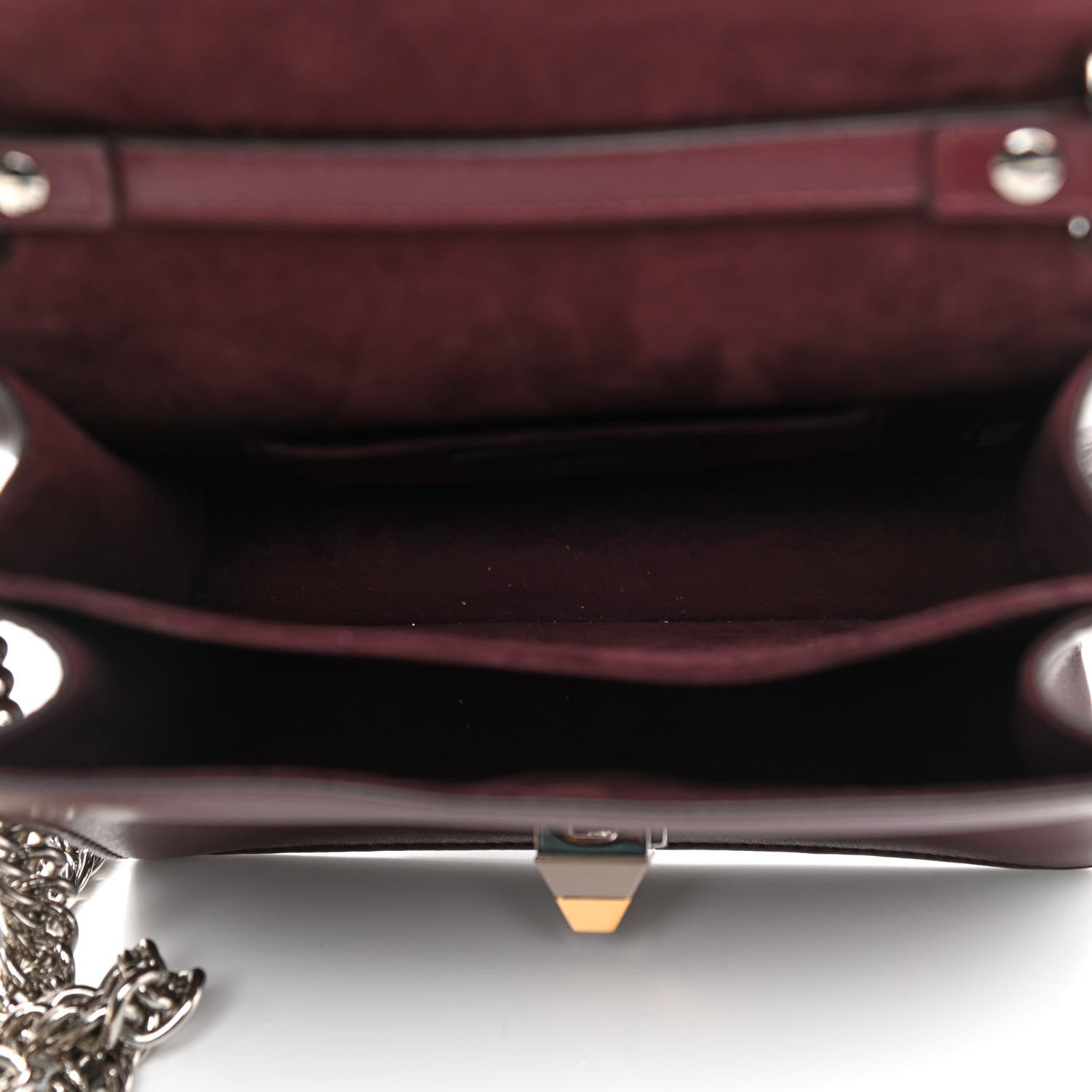 Fendi Vitello Liberty Studded Small Kan I Shoulder Bag Bordeaux Multicolor 5 of 10