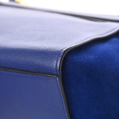 Celine Drummed Calfskin Suede Small Trapeze Indigo 10 of 22