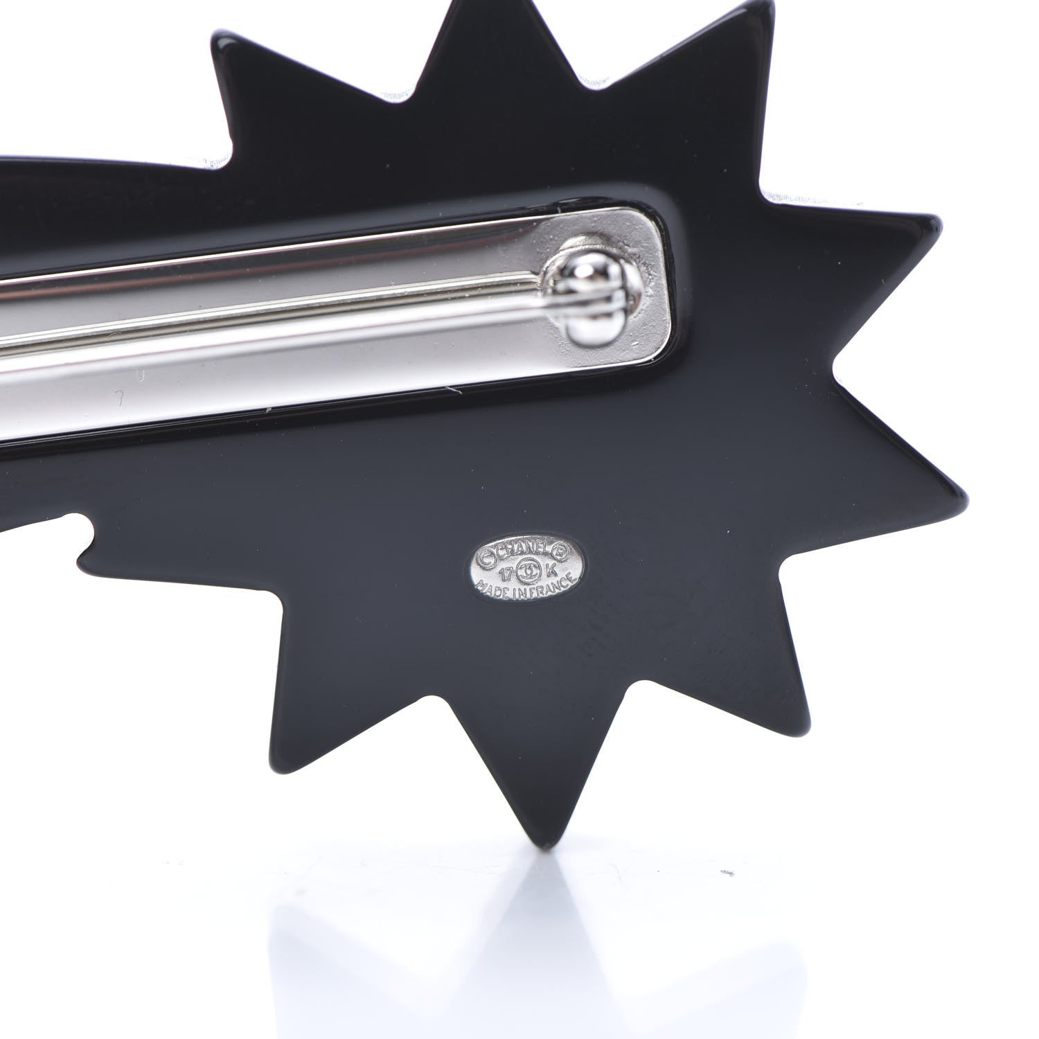 Chanel Glittered Resin Strass Shooting Star Brooch Silver Purple Green 4 of 5