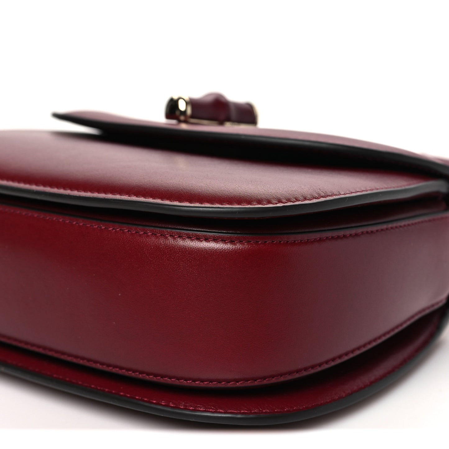 Boarded Dyana Lux Calfskin Web Monochrome Small Bamboo 1947 Top Handle Bag Rosso Ancora