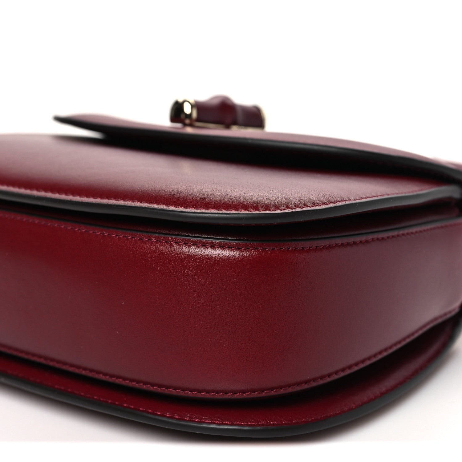 Gucci Boarded Dyana Lux Calfskin Web Monochrome Small Bamboo 1947 Top Handle Bag Rosso Ancora 11 of 12