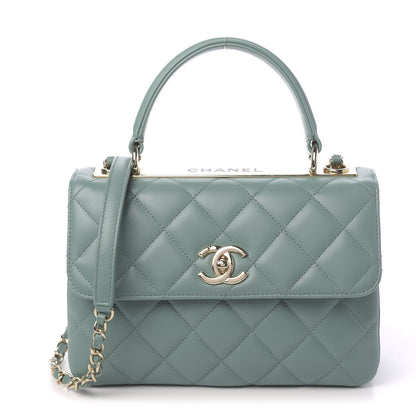Chanel Lambskin Quilted Small Trendy CC Flap Dual Handle Bag Light Green 1 of 13