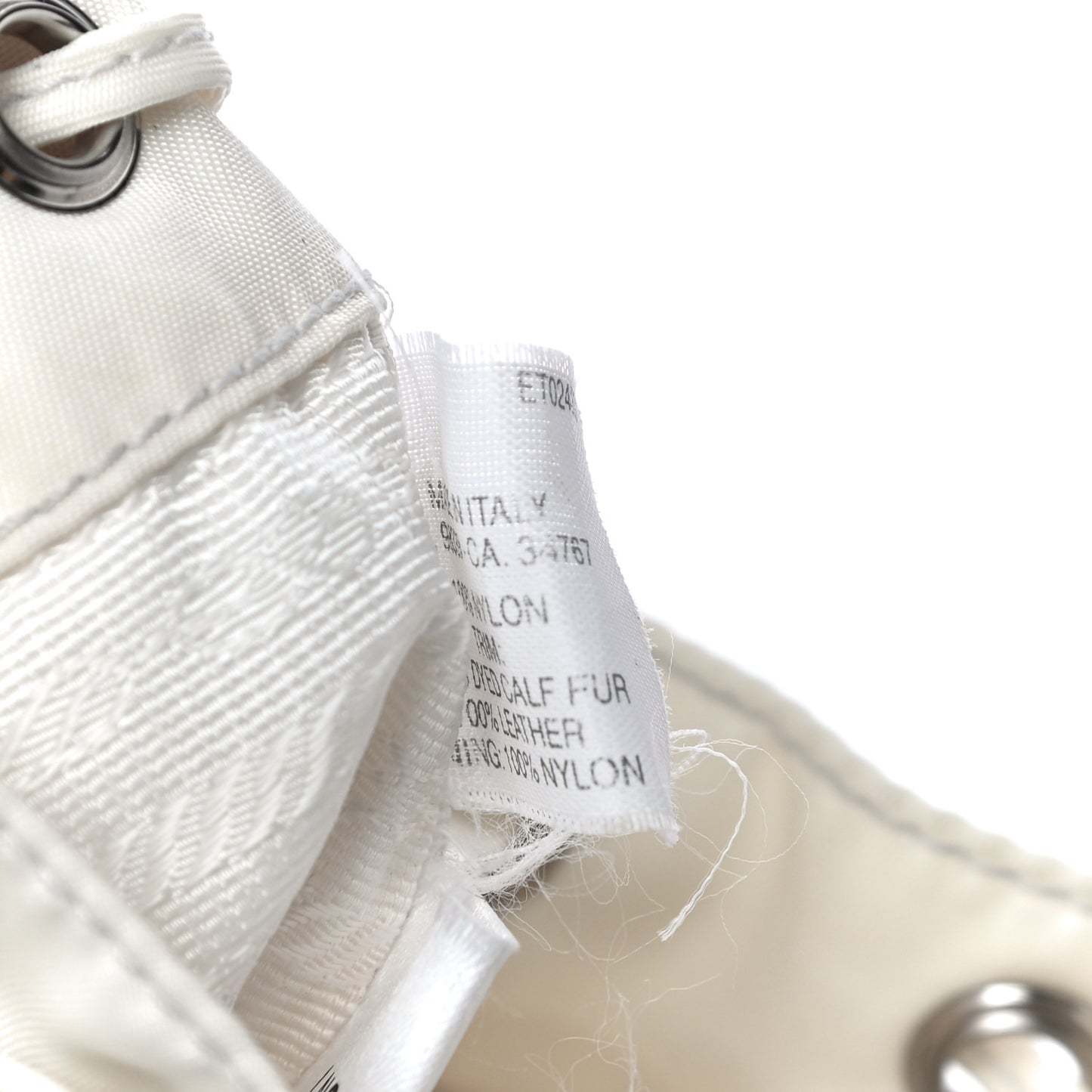 Tessuto Nylon Saffiano Robot Bucket Bianco