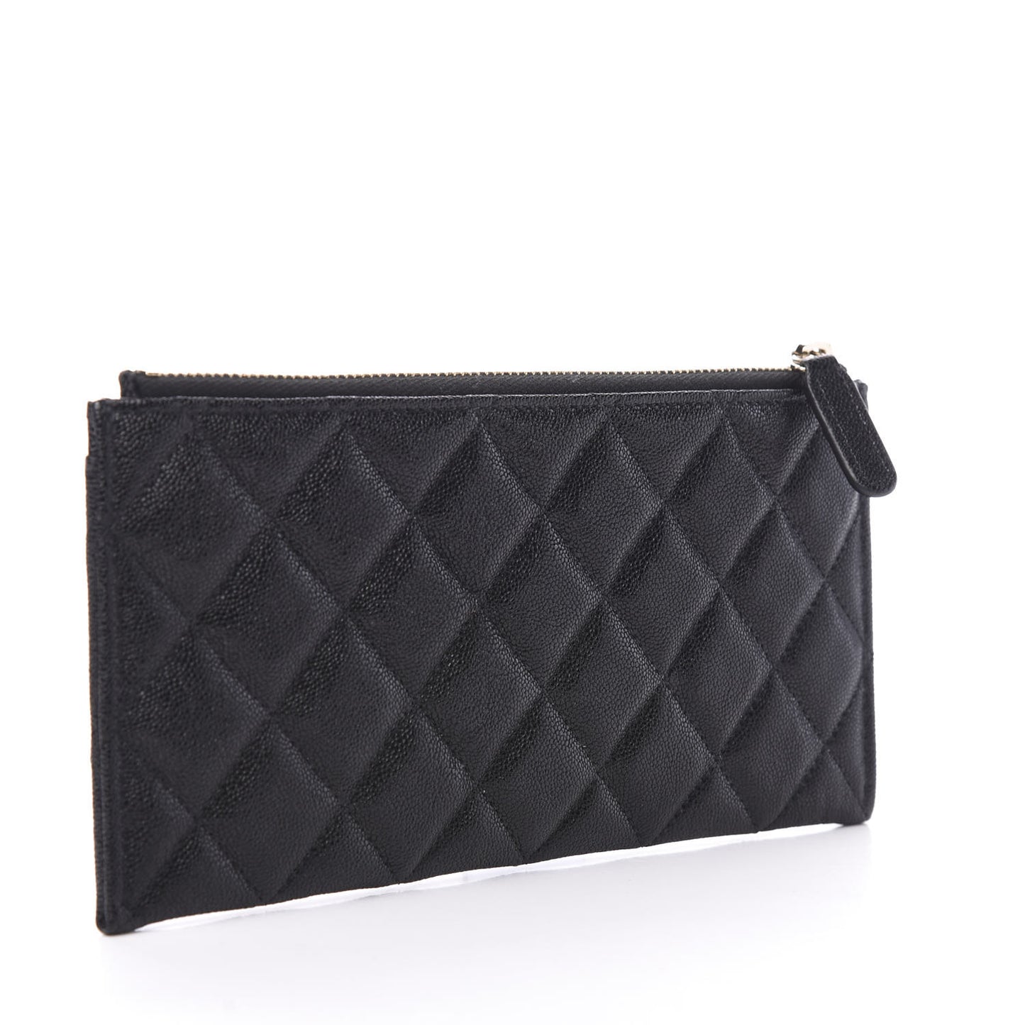 Caviar Quilted Classic Zip Boy Pouch Black