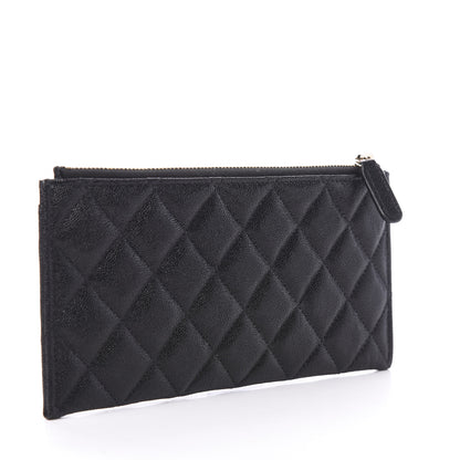Chanel Caviar Quilted Classic Zip Boy Pouch Black 2 of 7