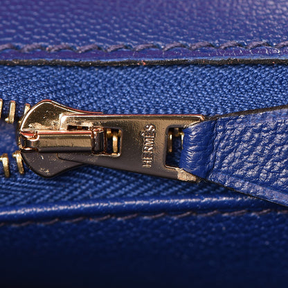 Hermes Epsom Horseshoe Birkin 30 Rose Azalee Bleu Saphir 19 of 32