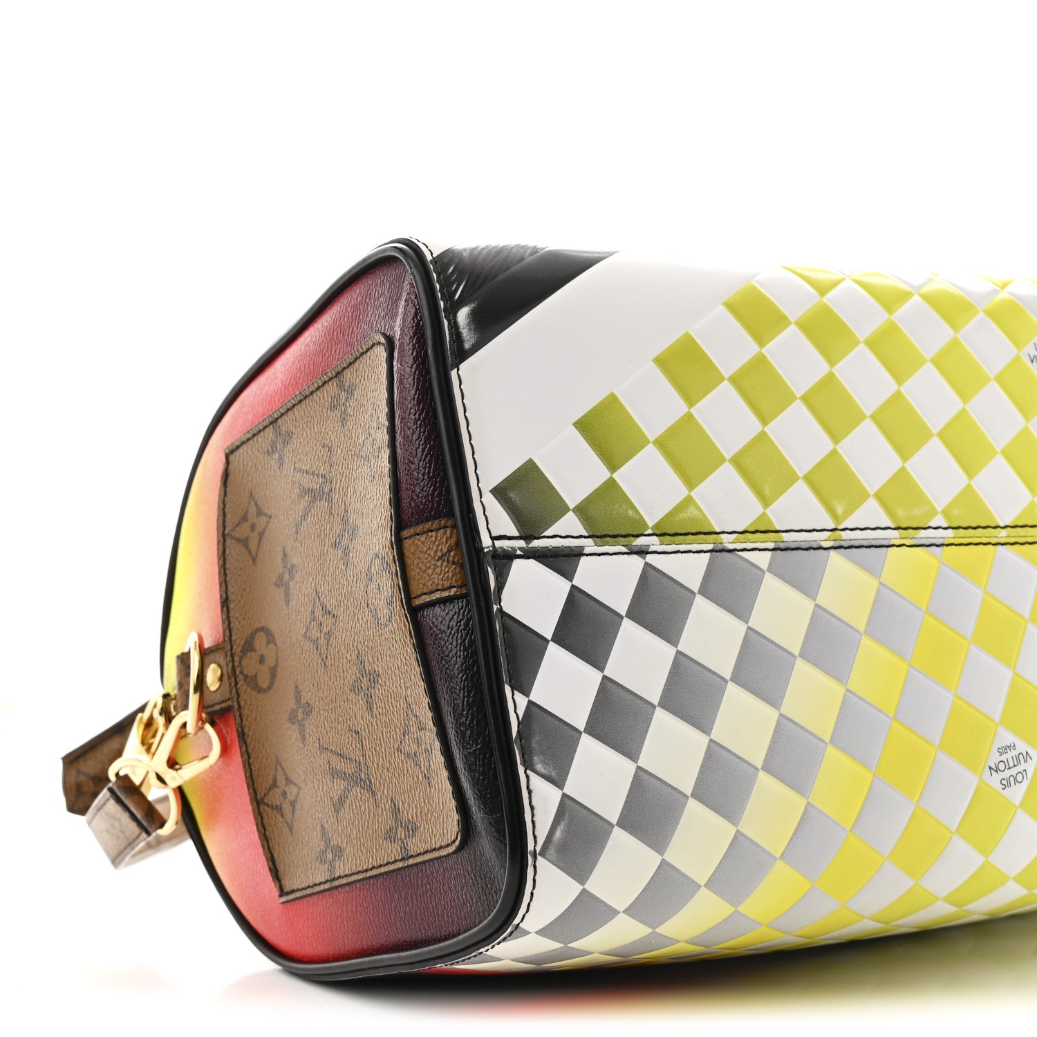 Louis Vuitton Epi Reverse Monogram Damier Race Speedy Bandouliere 30 Black Yellow 8 of 9