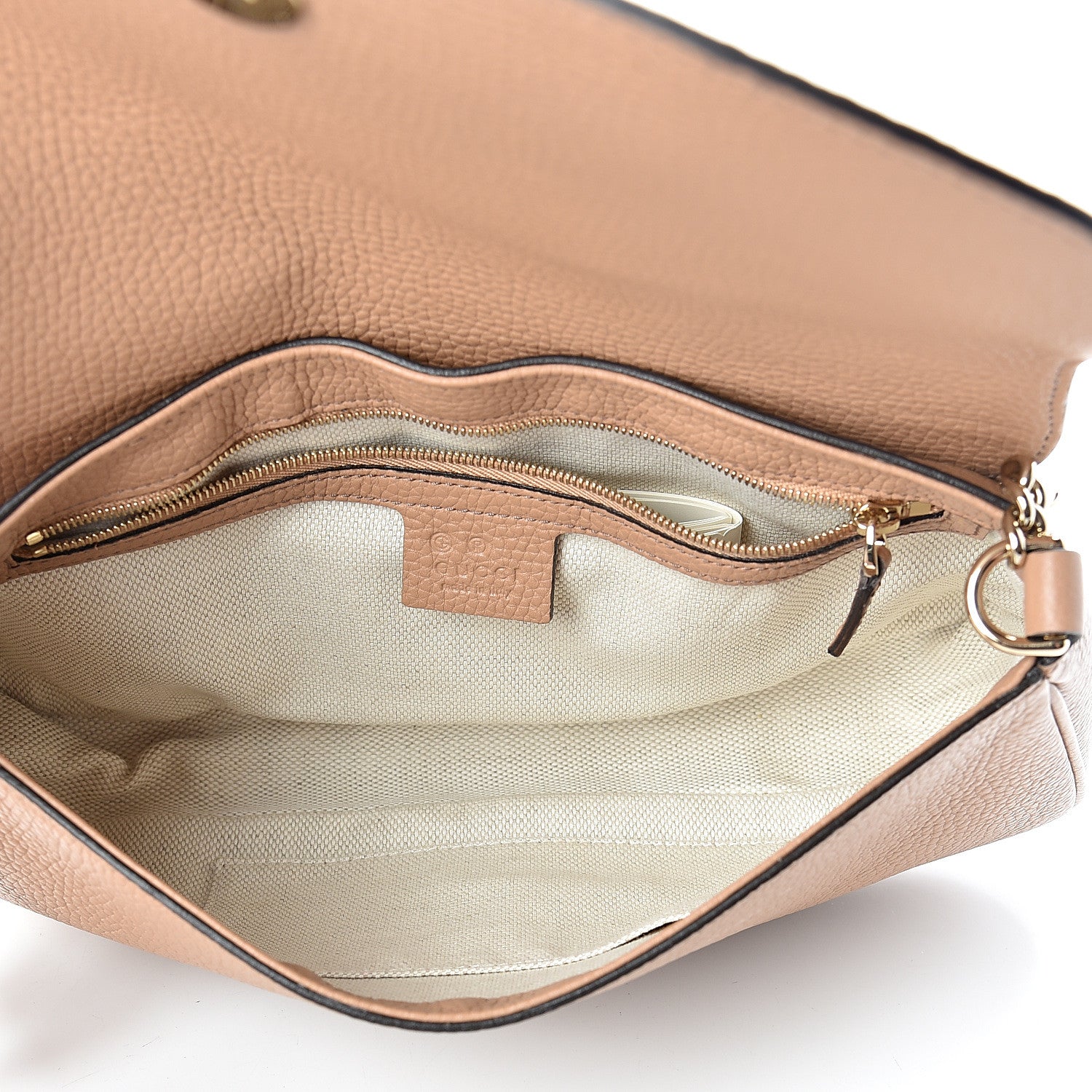 Gucci Pebbled Calfskin Medium Soho Flap Crossbody Camelia 4 of 9