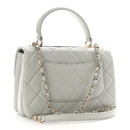 Chanel Lambskin Quilted Small Trendy CC Flap Dual Handle Bag Light Grey 3 of 12