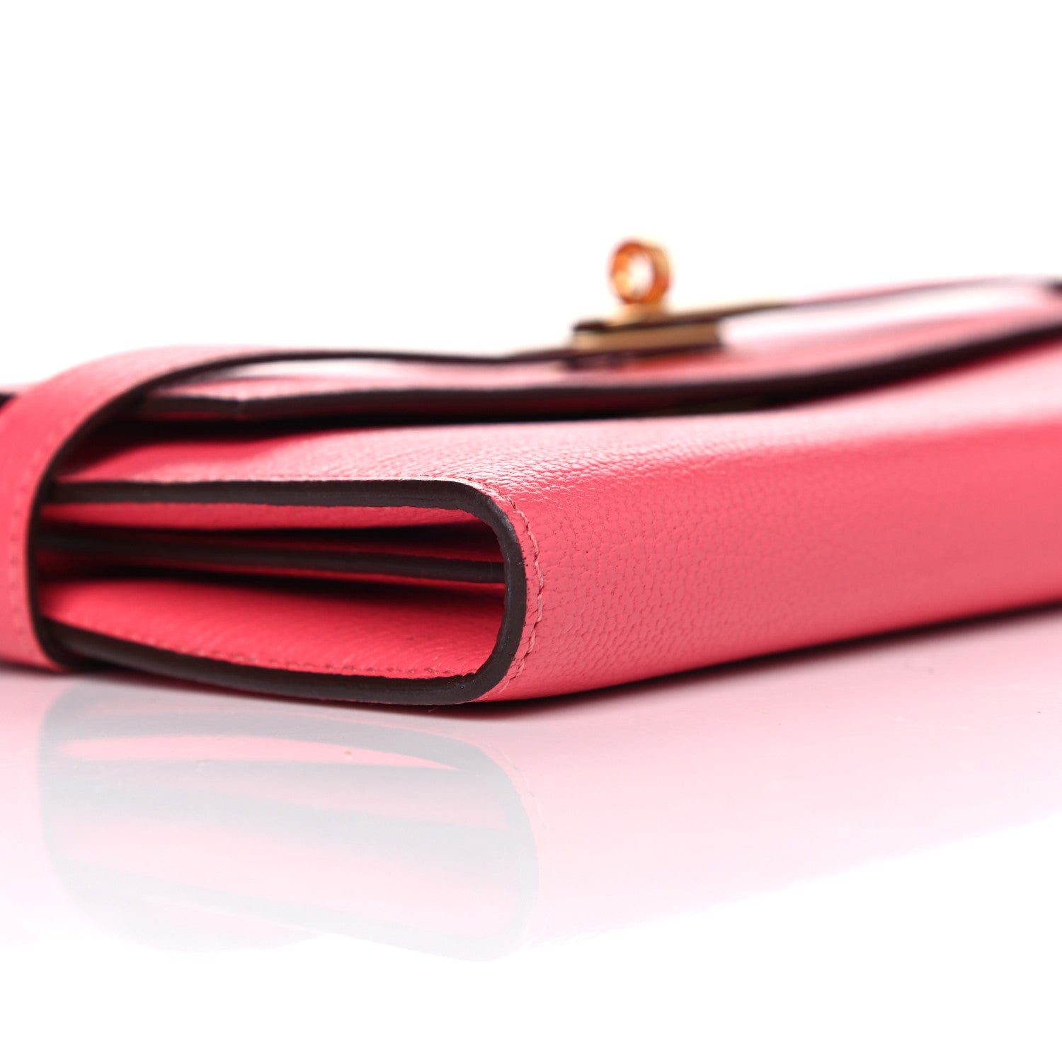 Hermes Chevre Mysore Kelly Longue Wallet Rose Lipstick 8 of 11