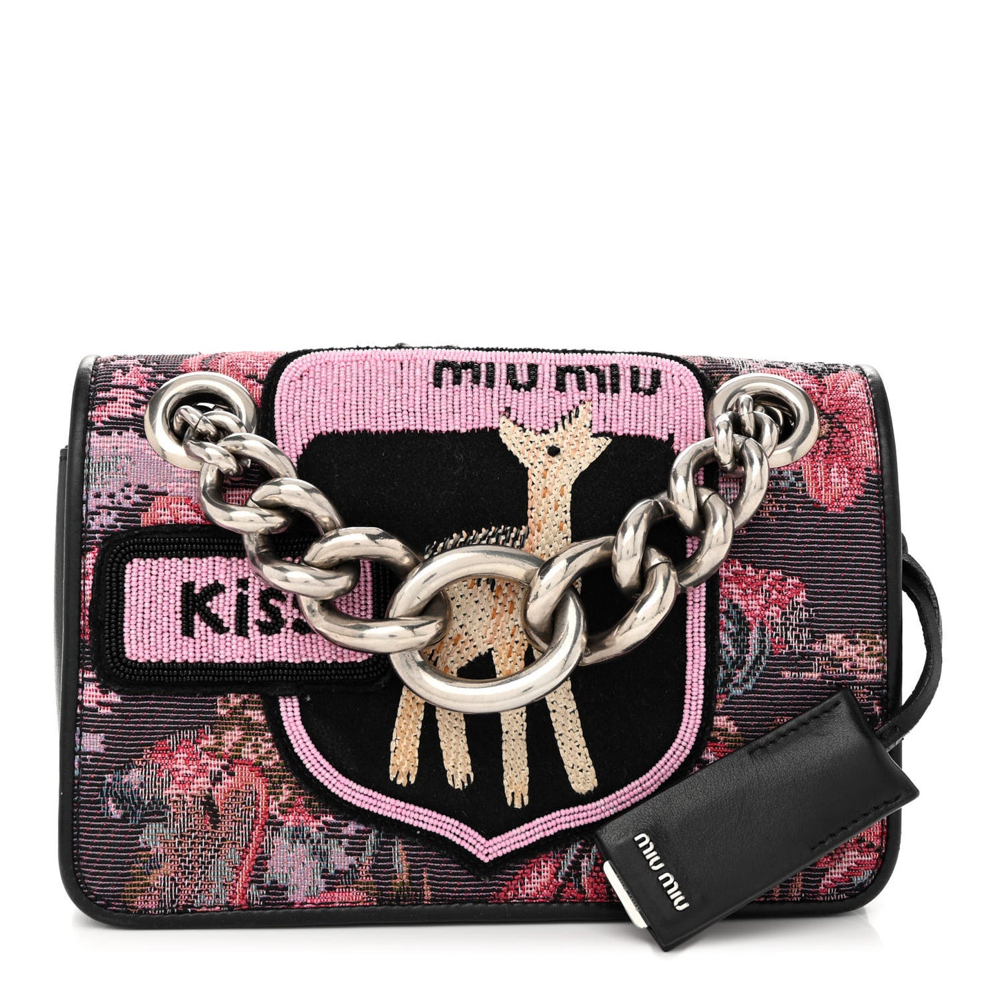 Beaded Jacquard Club Shoulder Bag Multicolor