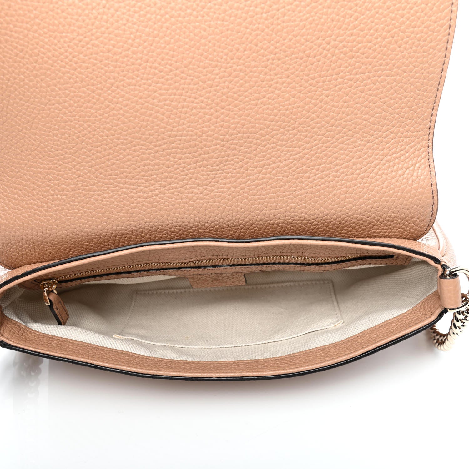 Gucci Pebbled Calfskin Medium Soho Flap Crossbody Camelia 4 of 4