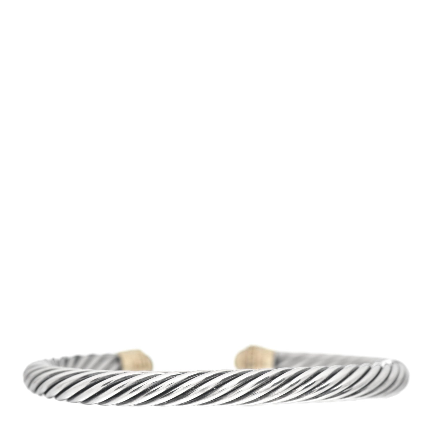 David Yurman Sterling Silver 14K Yellow Gold 7mm Cable Classics Bracelet 3 of 4