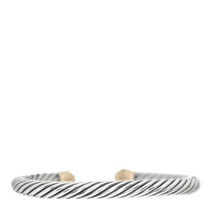 David Yurman Sterling Silver 14K Yellow Gold 7mm Cable Classics Bracelet 3 of 4