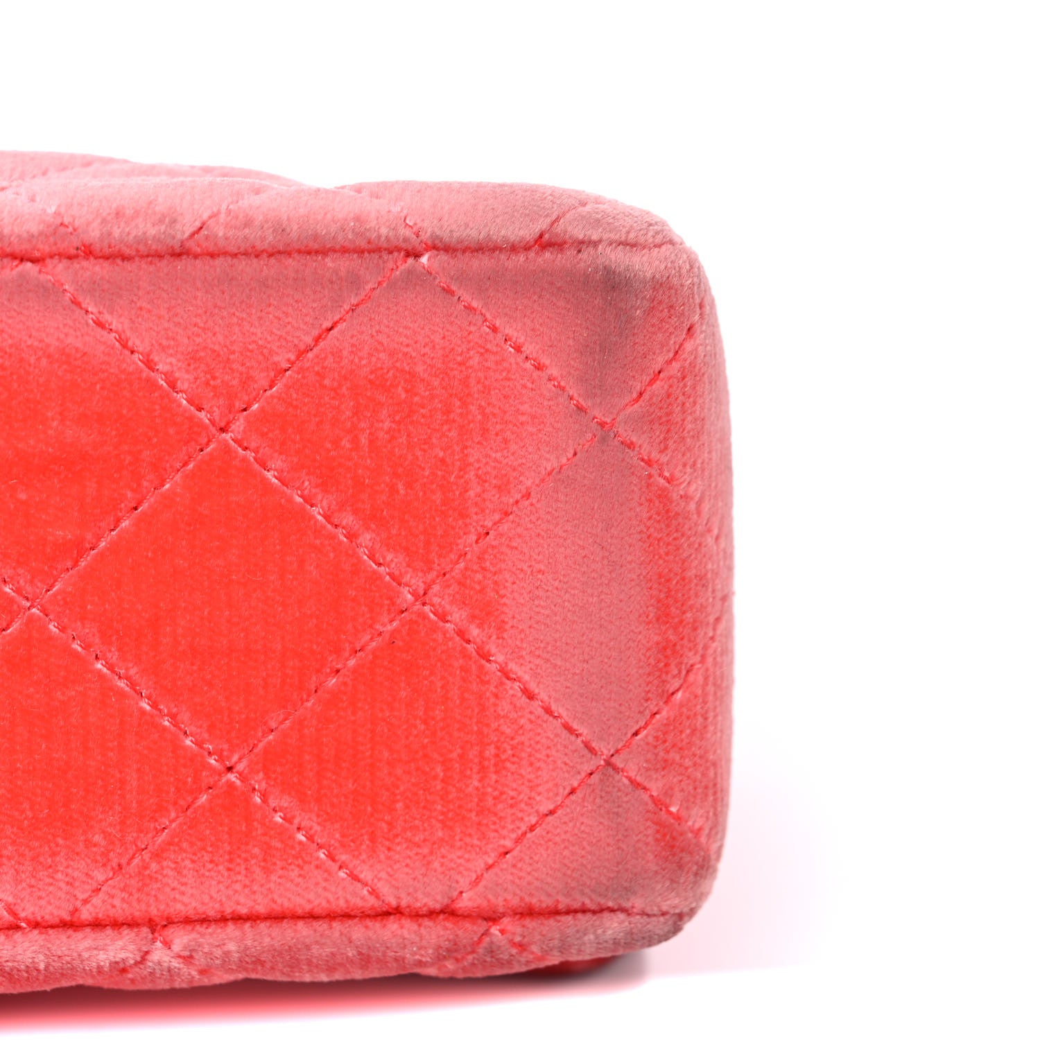 Chanel Velvet Quilted Mini Rectangular Flap Coral 22 of 26