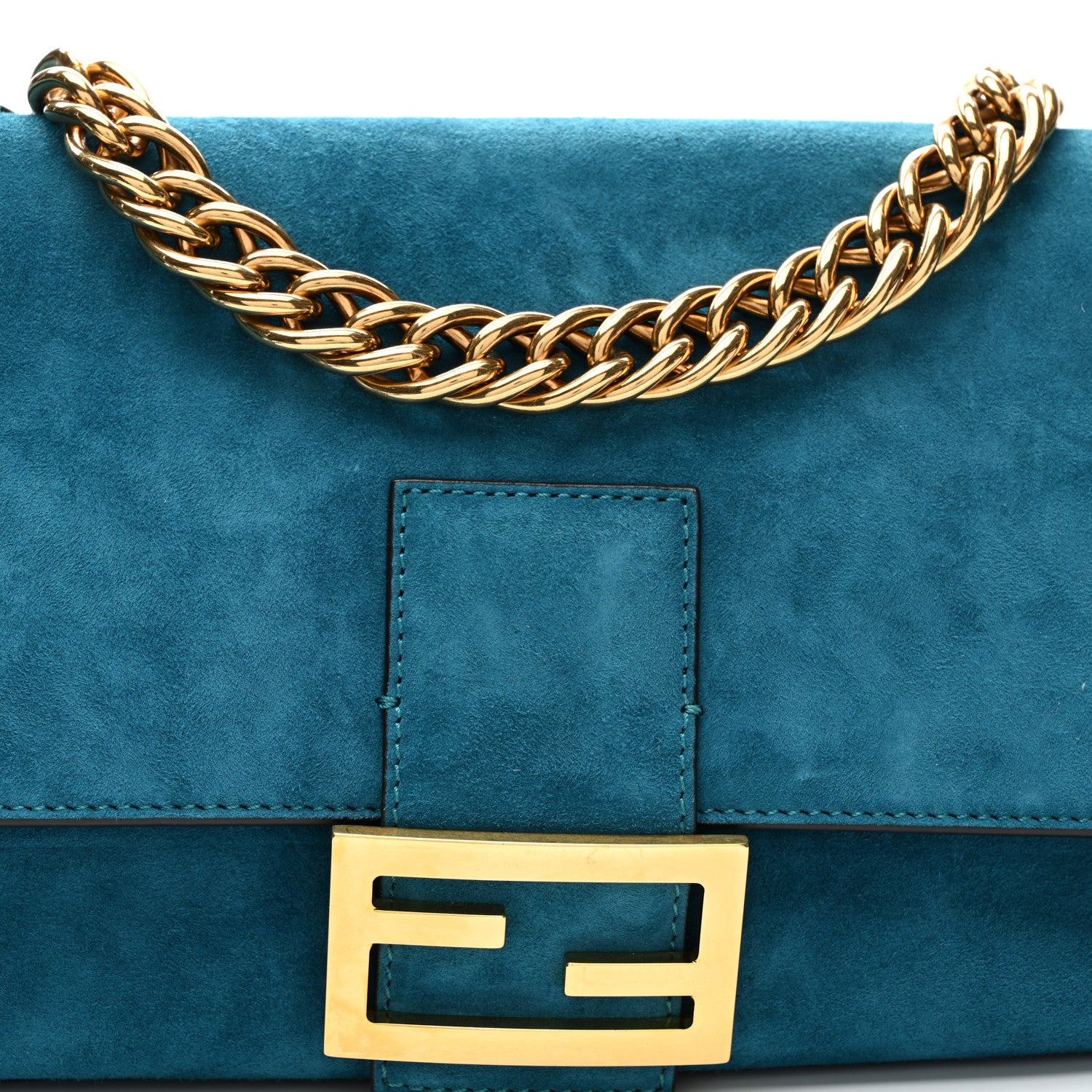 Fendi Chamois Large Baguette Ottanio 8 of 10