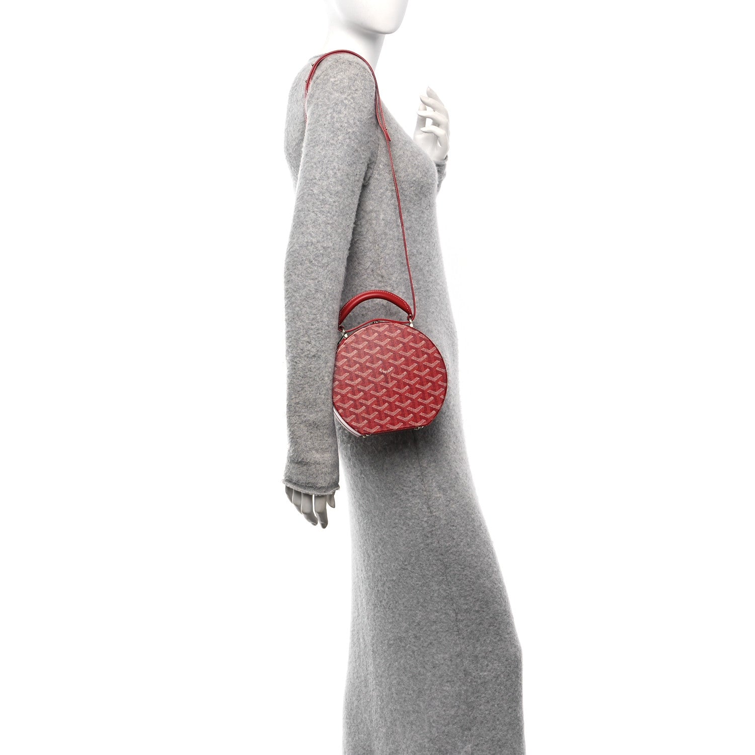 Goyard Goyardine Alto Hatbox Red 2 of 9