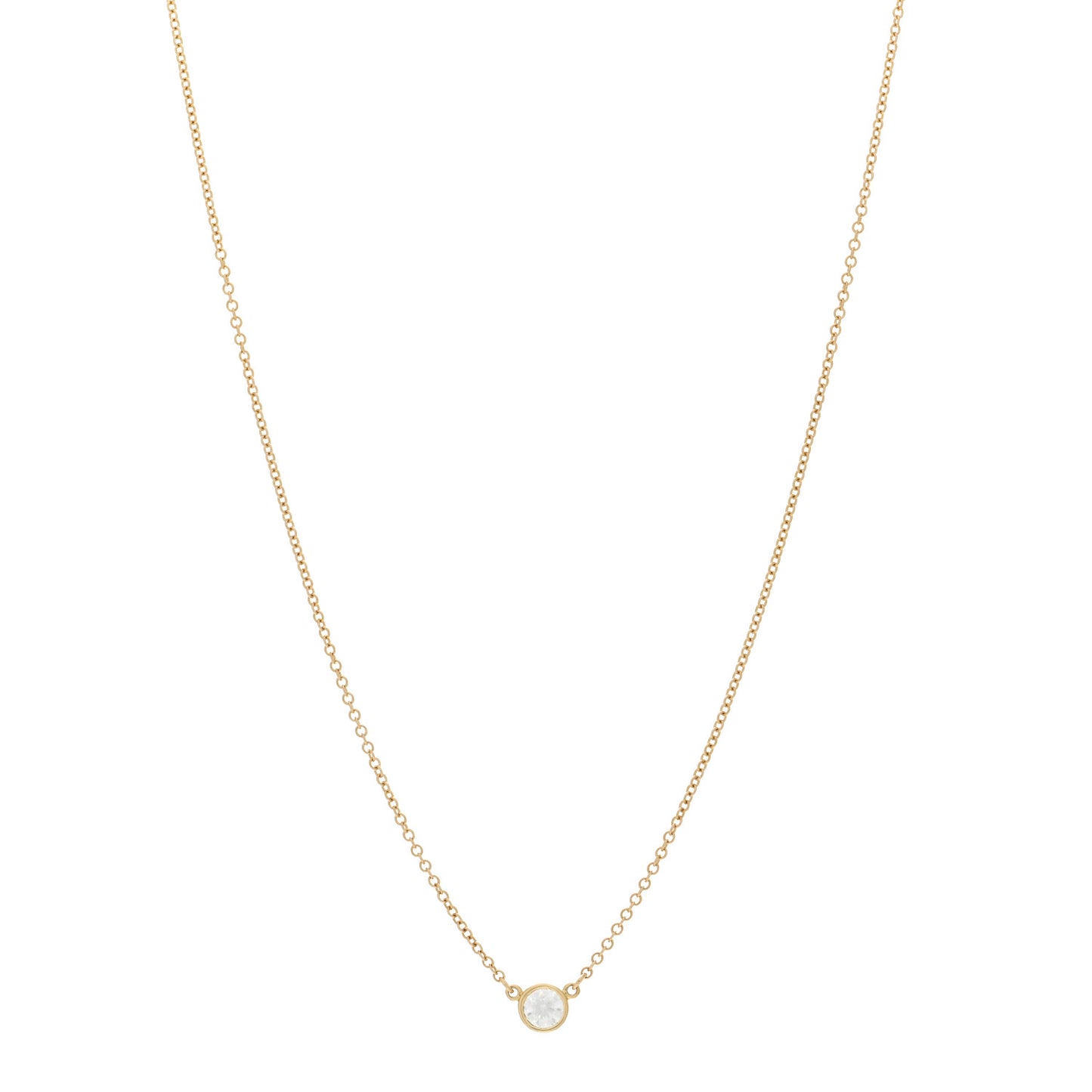 18K Yellow Gold Diamond .25ct Elsa Peretti Diamonds by the Yard Pendant Necklace