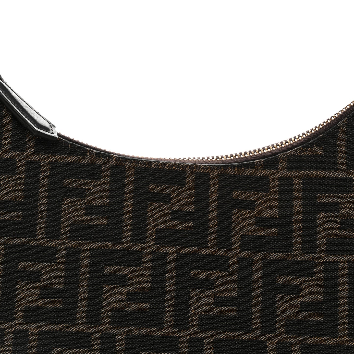 Fabric Jacquard Vitello Grace FF 1974 Small Fendigraphy Hobo Bag Tobacco Moro Ebano