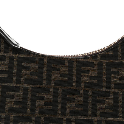 Fendi Fabric Jacquard Vitello Grace FF 1974 Small Fendigraphy Hobo Bag Tobacco Moro Ebano 8 of 11
