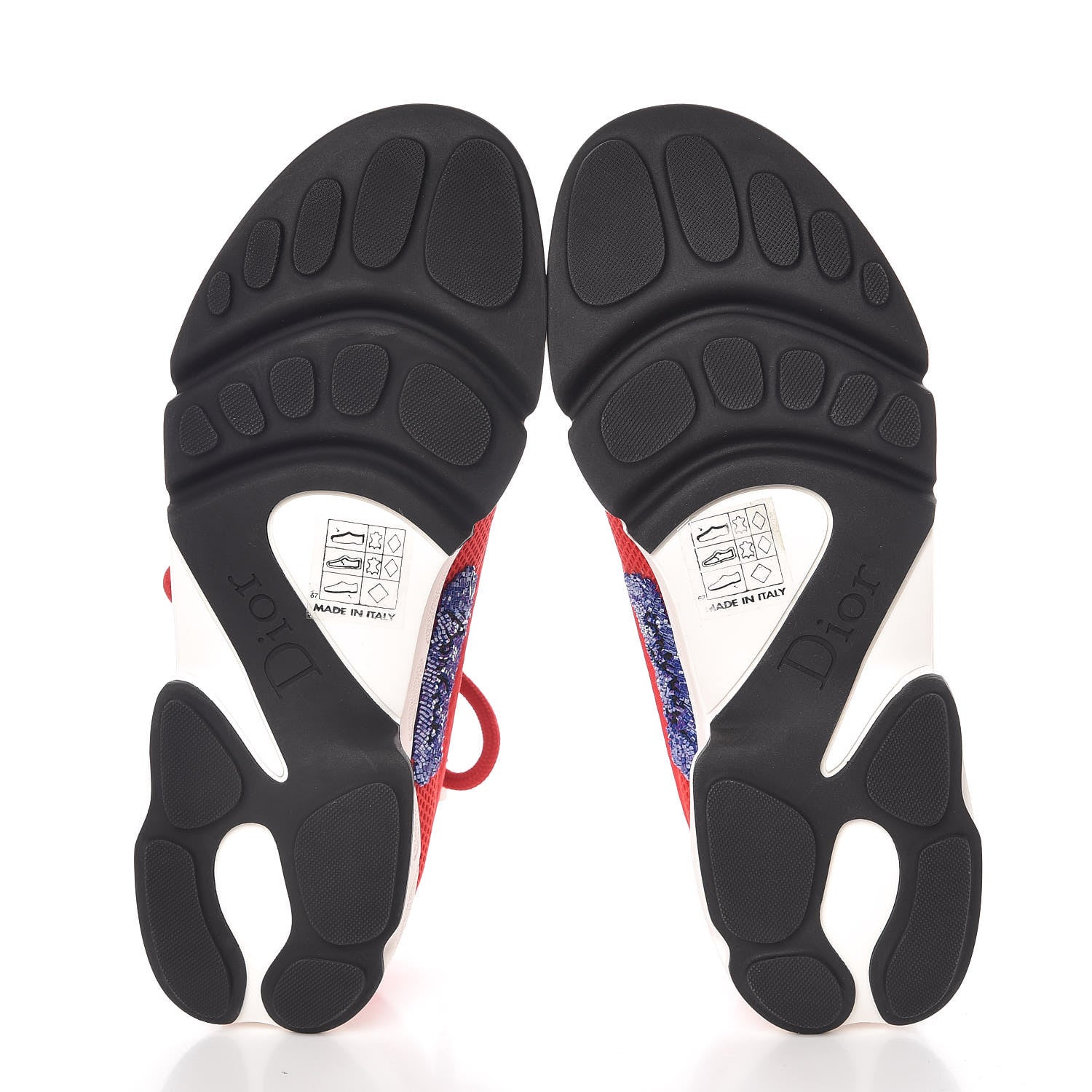 Christian Dior Calfskin Technical Canvas Embellished Dior Fusion Sneakers 35 Rouge 5 of 7