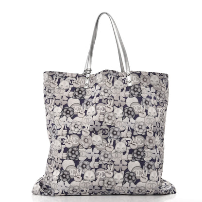 Chanel Nylon Cat Emoticon Tote Navy Silver 1 of 8