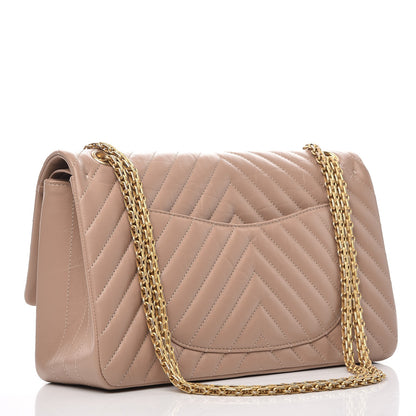 Chanel Aged Calfskin Chevron Quilted 2.55 Reissue 226 Flap Beige 3 of 11