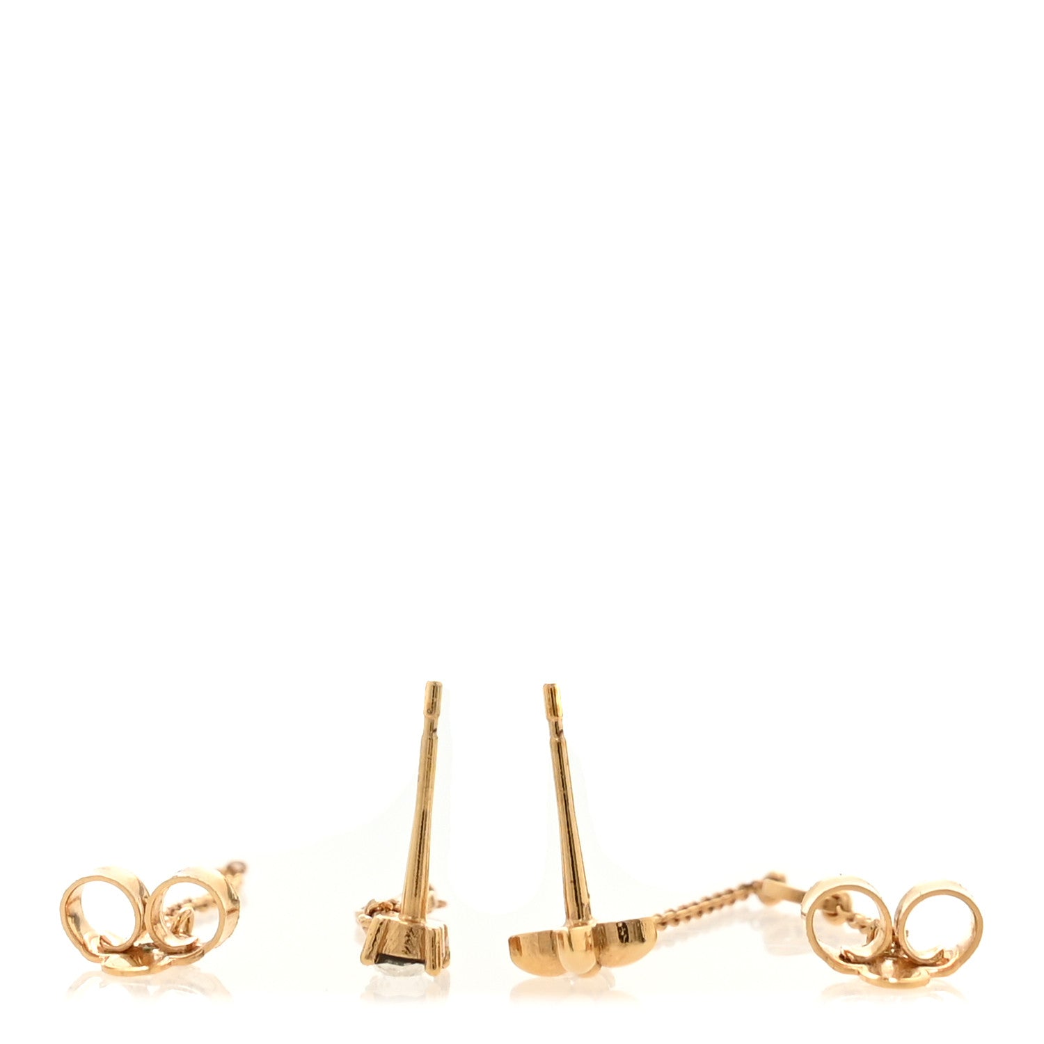 Louis Vuitton Metal Crystal Petit Louis Earrings Gold 3 of 5