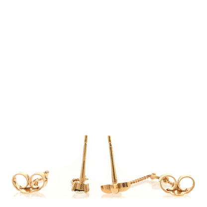 Louis Vuitton Metal Crystal Petit Louis Earrings Gold 3 of 5