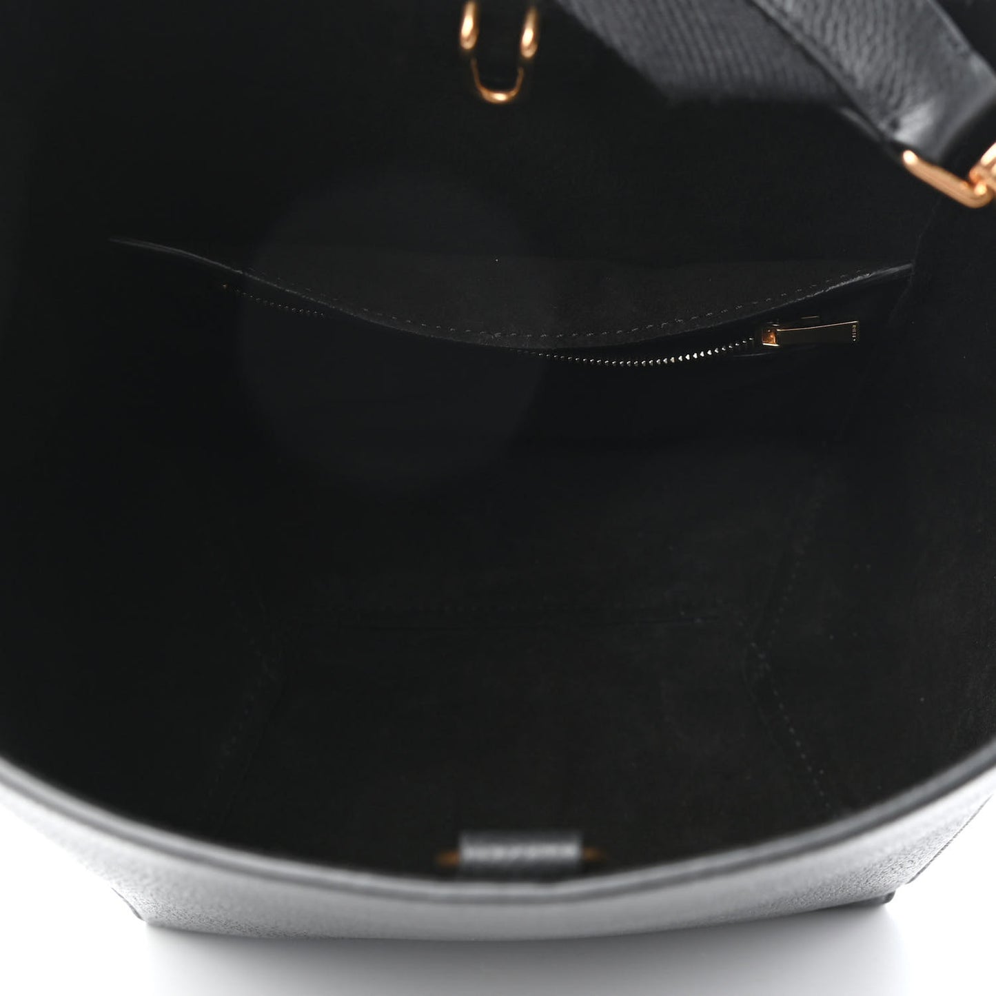 Soft Grained Calfskin Small Sangle Bucket Bag Black